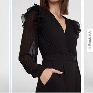 Express Black Ruffled Jumpsuit